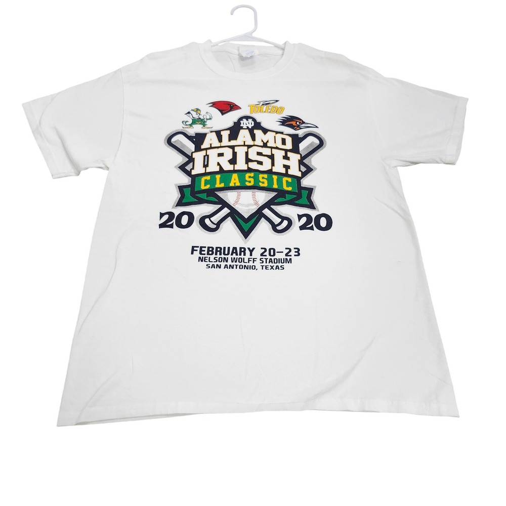 Port & Company Alamo Irish Classic 2020 Baseball San Antonio White T-Shirt L